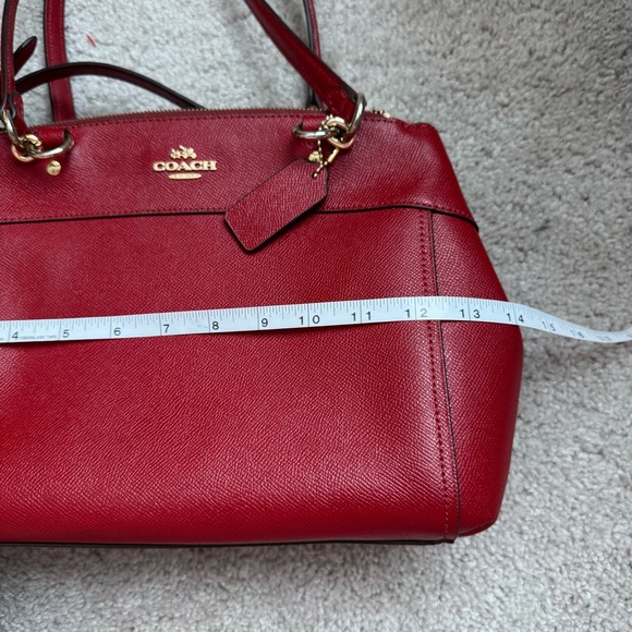 Coach Brooke Carryall Red Crossgrain Leather Shoulder and Crossbody Purse - Picture 8 of 11